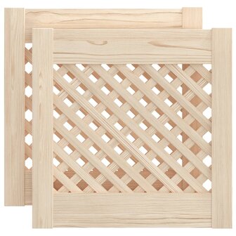 Kastdeuren met latwerk 2 st 39,5x39,5 cm massief grenenhout 2