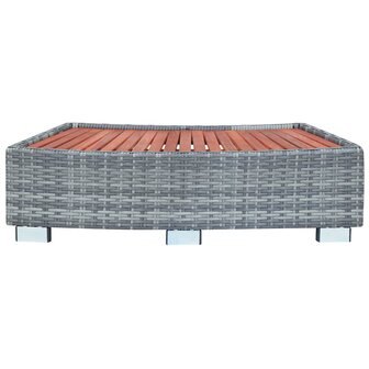 Spatrap 92x45x25 cm poly rattan grijs 4