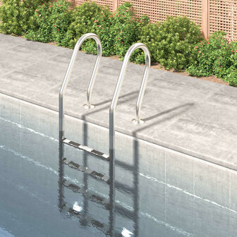 Zwembadladder 54x38x184,5 cm 304 roestvrij staal 1