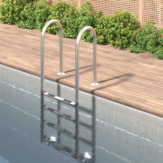 Zwembadladder 54x38x184,5 cm 304 roestvrij staal 1