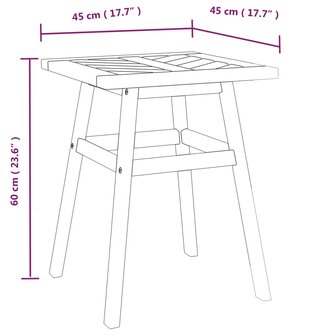 Bijzettafel 45x45x60 cm massief acaciahout 7