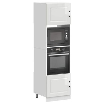 Ovenkasten 2 st Kalmar bewerkt hout glanzend wit 1