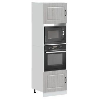 Ovenkasten 2 st Kalmar bewerkt hout grijs sonoma eikenkleurig 1