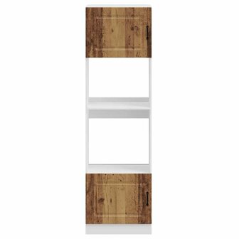 Ovenkasten 2 st Kalmar bewerkt hout oud houtkleurig 4