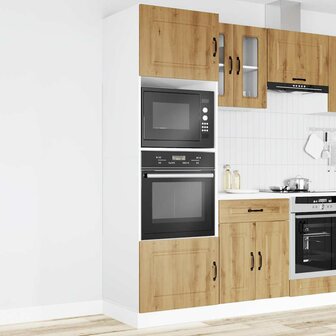 Ovenkasten 2 st Kalmar bewerkt hout artisanaal eikenkleurig 3