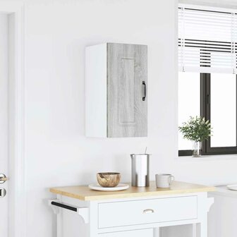Keukenwandkast Kalmar bewerkt hout grijs sonoma eiken 1