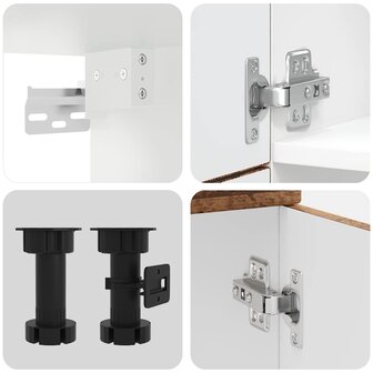 7-delige Keukenkastenset Kalmar bewerkt hout oud houtkleurig 7