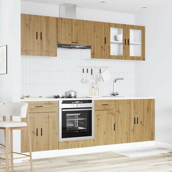 8-delige Keukenkastenset Kalmar bewerkt hout artisanaal eiken 3