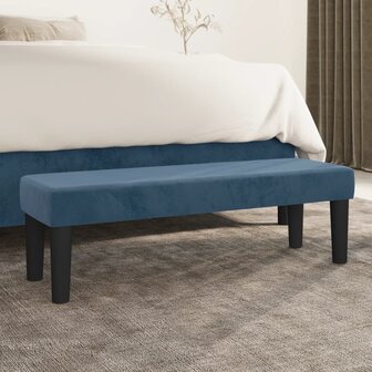 Bankje 100x30x30 cm fluweel donkerblauw 1