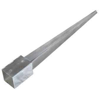 Grondpinnen 6 st 9x9x90 cm gegalvaniseerd staal zilverkleurig 4