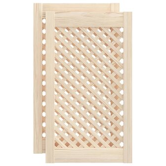 Kastdeuren met latwerk 2 st 39,5x69 cm massief grenenhout 2