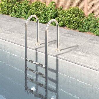 Zwembadladder 54x38x184,5 cm 304 roestvrij staal 1