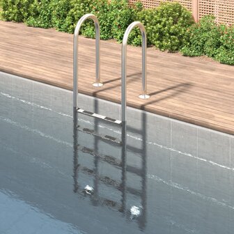 Zwembadladder 54x38x211 cm 304 roestvrij staal 1