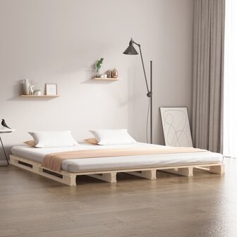 Palletbed massief grenenhout 140x200 cm 1