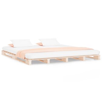 Palletbed massief grenenhout 160x200 cm 2