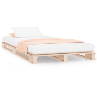 Palletbed massief grenenhout wit 75x190 cm 2