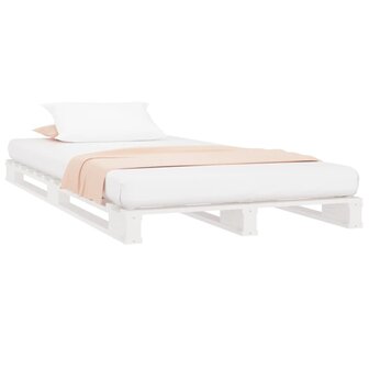 Palletbed massief grenenhout wit 75x190 cm 3