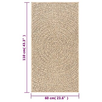 Vloerkleed ZIZUR binnen en buiten 60x110 cm jute look 8
