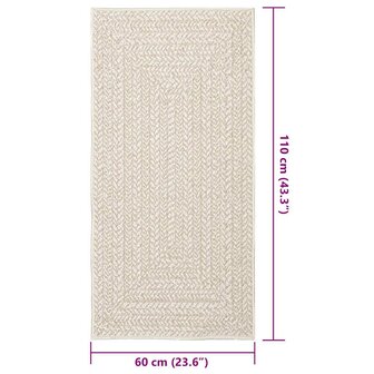 Vloerkleed ZIZUR room binnen en buiten 60x110 cm jute look 9