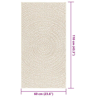 Vloerkleed ZIZUR room binnen en buiten 60x110 cm jute look 9