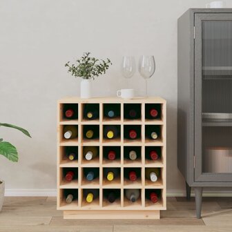 Wijnkast 55,5x34x61 cm massief grenenhout 3