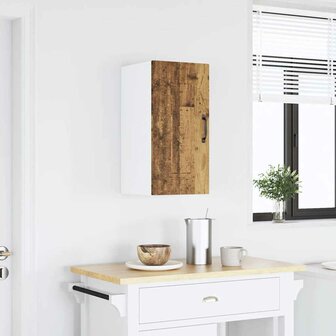 Keukenwandkast Kalmar bewerkt hout oud houtkleurig 1