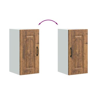 Keukenwandkast Kalmar bewerkt hout oud houtkleurig 7
