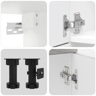 7-delige Keukenkastenset Porto bewerkt hout grijs sonoma eiken 7