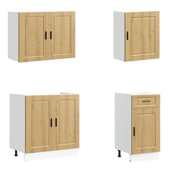 7-delige Keukenkastenset Kalmar bewerkt hout artisanaal eiken 4