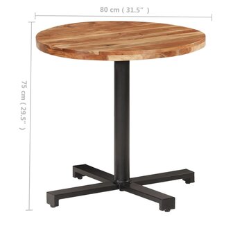 Bistrotafel rond &Oslash;80x75 cm massief acaciahout 6