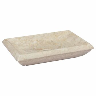 Gootsteen 50x35x10 cm marmer cr&egrave;mekleurig 1