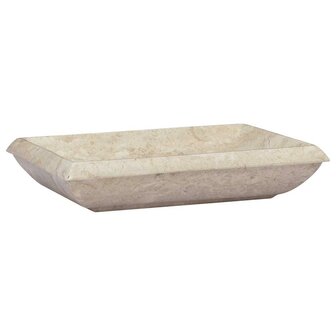 Gootsteen 50x35x10 cm marmer cr&egrave;mekleurig 2