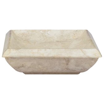 Gootsteen 50x35x10 cm marmer cr&egrave;mekleurig 4