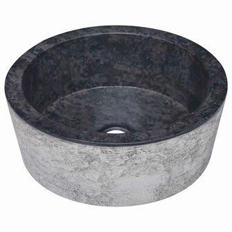 Gootsteen &Oslash;40x15 cm marmer zwart 2