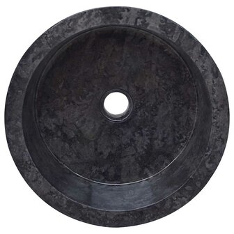 Gootsteen &Oslash;40x15 cm marmer zwart 4