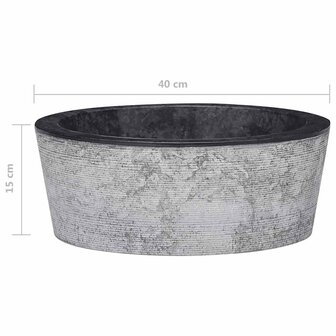 Gootsteen &Oslash;40x15 cm marmer zwart 7