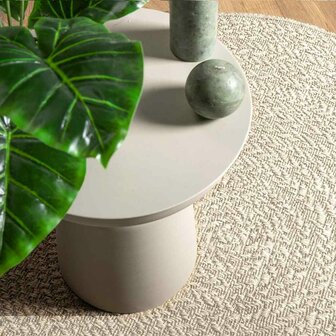 Vloerkleed ZIZUR cr&egrave;me binnen en buiten &Oslash; 90 cm jute look 2