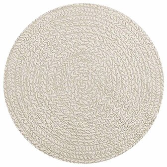 Vloerkleed ZIZUR cr&egrave;me binnen en buiten &Oslash; 90 cm jute look 3
