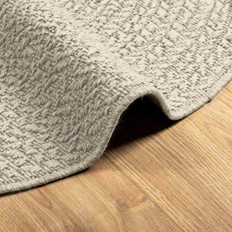Vloerkleed ZIZUR cr&egrave;me binnen en buiten &Oslash; 90 cm jute look 6