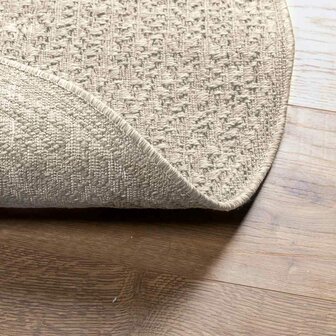 Vloerkleed ZIZUR cr&egrave;me binnen en buiten &Oslash; 90 cm jute look 7