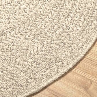 Vloerkleed ZIZUR cr&egrave;me binnen en buiten &Oslash; 90 cm jute look 8