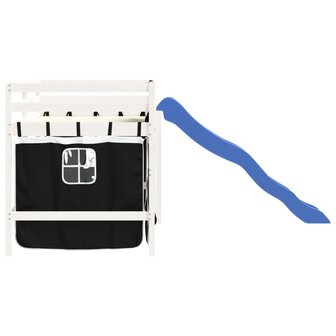 Kinderhoogslaper met gordijnen 80x200 cm massief grenenhout 6