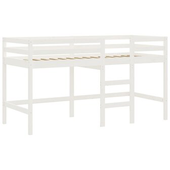 Kinderhoogslaper met gordijnen 90x200 cm grenenhout wit zwart 9