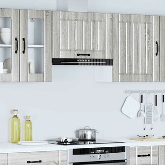 Keukenwandkast Lucca bewerkt hout grijs sonoma eikenkleur 4
