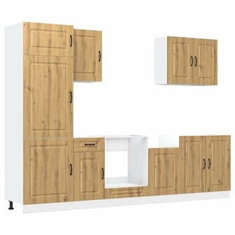 7-delige Keukenkastenset Kalmar bewerkt hout artisanaal eiken 2