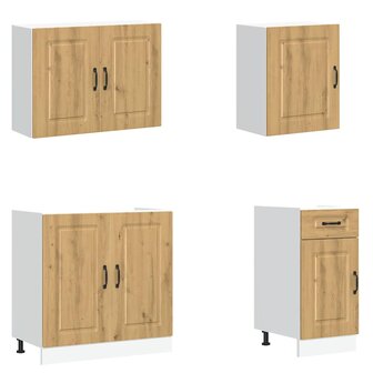 7-delige Keukenkastenset Kalmar bewerkt hout artisanaal eiken 4
