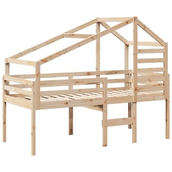 Hoogslaper met bedhuis massief grenenhout 80x200 cm 3