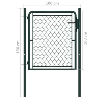 Poort 100x100 cm staal groen 4