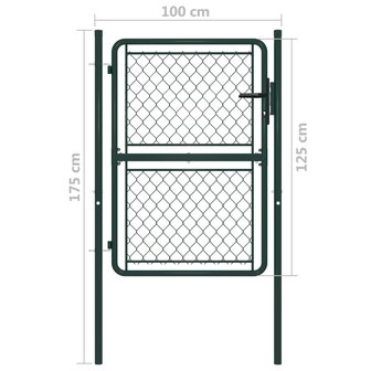 Poort 100x125 cm staal groen 4