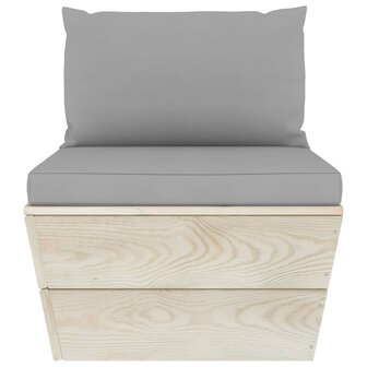 Tuinmiddenbank met kussens pallet ge&iuml;mpregneerd vurenhout 3